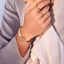 Bangle Goccia - 18 karat forgyldt, med hvide zirkoner