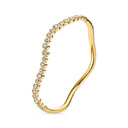 Bangle Sardinien Wave – 18k forgyldt, med hvide zirkonia