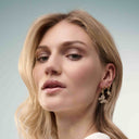 Hoop Charm Farfalla - 18 kt. forgyldt med hvide zirkoner