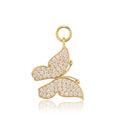 Hoop Charm Farfalla - 18 kt. forgyldt med hvide zirkoner