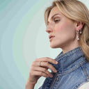 Hoop Charm Farfalla - med hvide zirkoner