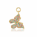 Hoop Charm Farfalla - 18 kt. Forgyldt, med multifarvede zirkoner