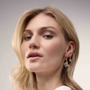 Hoop Charm Stella Marina - 18 kt. forgyldt med hvide zirkoner