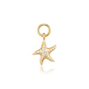 Hoop Charm Stella Marina - 18 kt. forgyldt med hvide zirkoner