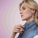 Hoop Charm Stella Marina - 18 kt. Forgyldt, med multifarvede zirkoner