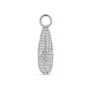 Charm Goccia - rhodineret 925 sterling sølv, med hvide zirkoner