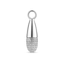 Charm Goccia - rhodineret 925 sterling sølv, med hvide zirkoner