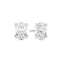 Øreringe Grace Ovale Solitaire - 14 kt hvidguld med 1.00 ct lab-grown diamanter