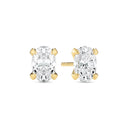 Øreringe Grace Ovale Solitaire - 14 kt guld med 1.00 ct lab-grown diamanter