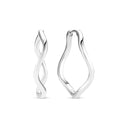 Øreringe Ellera Waves Pianura X-Grande - rhodineret rhodineret 925 sterling sølv, med poleret overflade