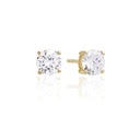 Øreringe Princess Round - 18k forgyldt med hvide zirkoner