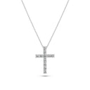 Halskæde Alba Croce - 14k hvidguld med 0.64 ct lab-grown diamanter