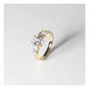 Ellisse Tre Ring - 18 kt. forgyldt med hvide zirkoner
