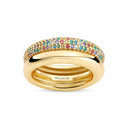 Ring Carrara - 18 karat forgyldt, med multifarvede zirkoner