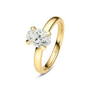 Ring Grace Ovale Solitaire - 14 kt guld med en 1.00 ct lab-grown diamant