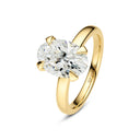Ring Grace Ovale Solitaire - 14 kt guld med en 2.00 ct lab-grown diamant