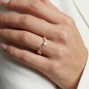 Ring Sardinien Wave – 18k forgyldt, med hvide zirkonia