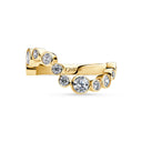 Ring Sardinien Wave – 18k forgyldt, med hvide zirkonia