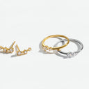 Ring Ovale Due - 18k forgyldt 925 Sterling sølv, med hvide zirkoner.