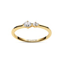 Ring Ovale Due - 18k forgyldt 925 Sterling sølv, med hvide zirkoner.