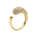 Ring Goccia Piccolo - 18k forgyldt, med hvide zirkoner.