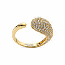 Ring Goccia Piccolo - 18k forgyldt, med hvide zirkoner.