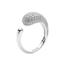 Ring Goccia Piccolo - med hvide zirkoner.
