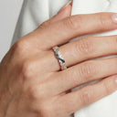 Ring Ellera Waves Altro – Sølv, med hvide zirkonia