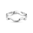 Ring Ellera Waves Altro – Sølv, med hvide zirkonia