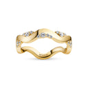 Ring Ellera Waves Altro – 18k forgyldt, med hvide zirkonia