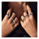 Ellera Waves Ring - med hvide zirkoner