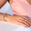 Ring Ellera Waves - 18 karat forgyldt, med multifarvede zirkoner