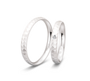 Hello vielsesring 14 karat hvidguld m. 0,020 ct.