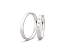 Hello vielsesring 18 karat hvidguld m. 0,060 ct. hamret