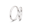 Hello vielsesring 8 karat hvidguld m. 0,017 ct.