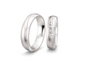 Infinity2 vielsesring 8 karat hvidguld m. 0,195 ct.