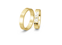 18 karat guld vielsesringe m. 0,111 ct. - P1
