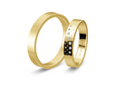 18 karat guld vielsesringe m. 0,049 ct. - P1