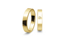 18 karat guld vielsesringe m. 0,017 ct. - P1