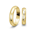 18 karat guld vielsesringe m. 0,135 ct. - P2
