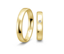 18 karat guld vielsesringe m. 1 x 0,025 ct. - P3