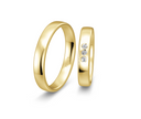 8 karat guld vielsesringe m. 3 x 0,025 ct. - P3