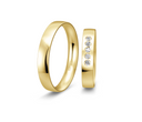 14 karat guld vielsesringe m. 5 x 0,025 ct. - P4