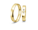 18 karat guld vielsesringe m. 3 x 0,025 ct. - P4