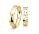 18 karat guld vielsesringe m. 0,214 ct. - P4