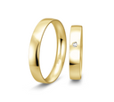 8 karat guld vielsesringe m. 1 x 0,025 ct. - P4