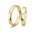 14 karat guld vielsesringe m. 1 x 0,025 ct. - P5