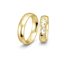 14 karat guld vielsesringe m. 0,214 ct. - P6