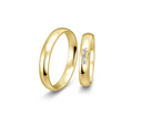 18 karat guld vielsesringe m. 3 x 0,025 ct. - P6