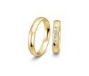 18 karat guld vielsesringe m. 5 x 0,025 ct. - P6